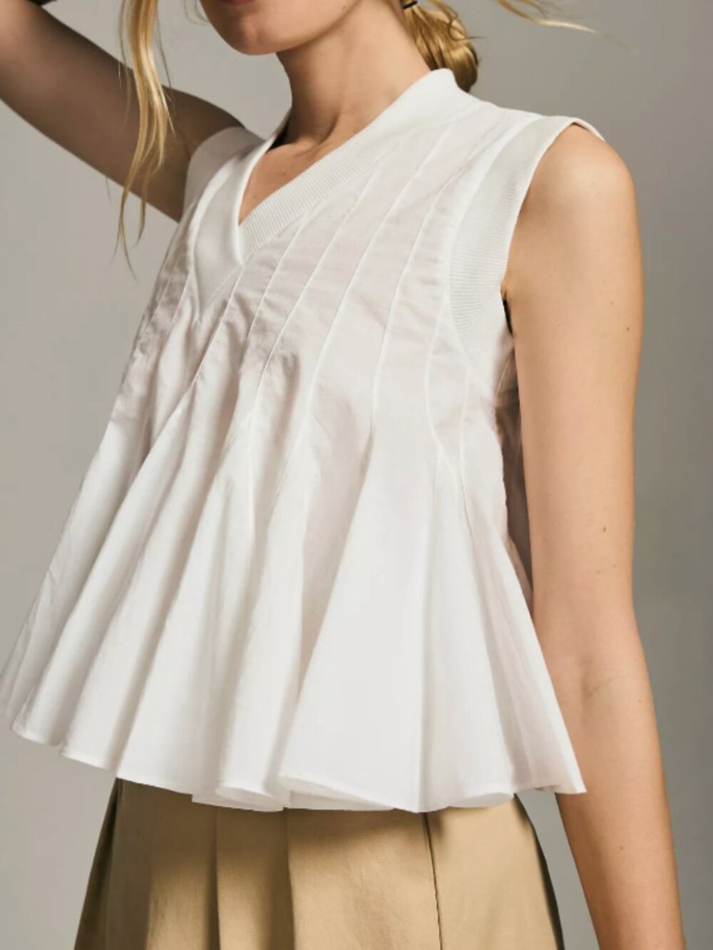 Anthropologie Ashish N Soni White Swing Top LP Cotton